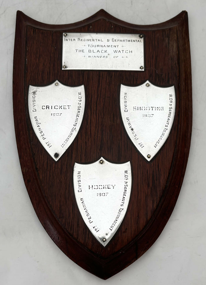 1st Peshawar Division, British Indian Army, Prize Shield, circa 1907.