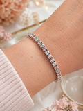 925 Silver Pink & White Cubic Zirconia Tennis Bracelet