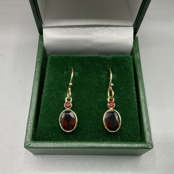 9ct Gold and Garnet Earrings