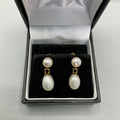 9ct gold and pearl drop earrings