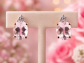 9ct Gold Morganite and Diamond Stud Earrings