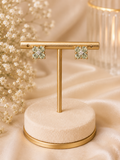 9ct Gold Prasiolite Cluster Stud Earrings