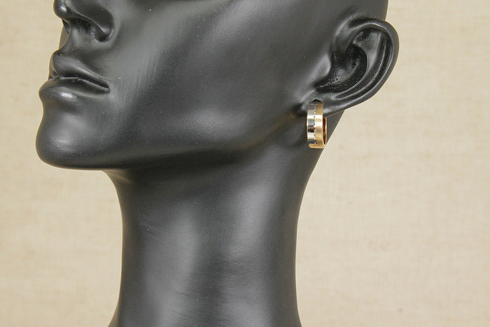 9ct Gold Tri Colour Hoop Earrings
