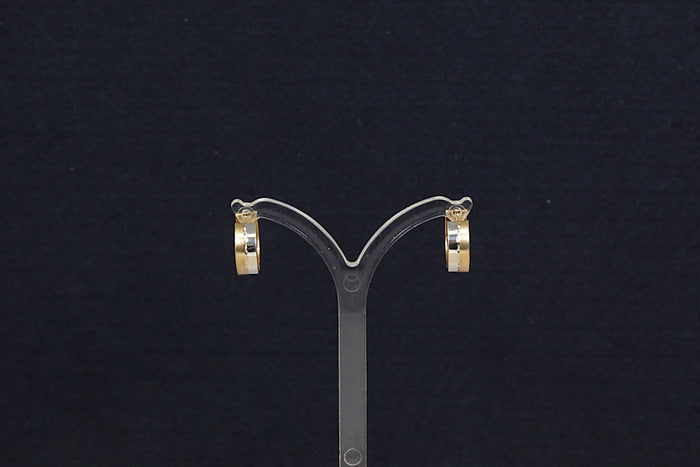 9ct Gold Tri Colour Hoop Earrings