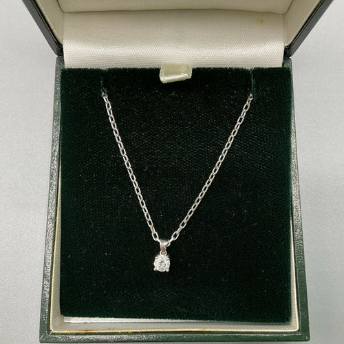 9ct White Gold and White Sapphire Pendant