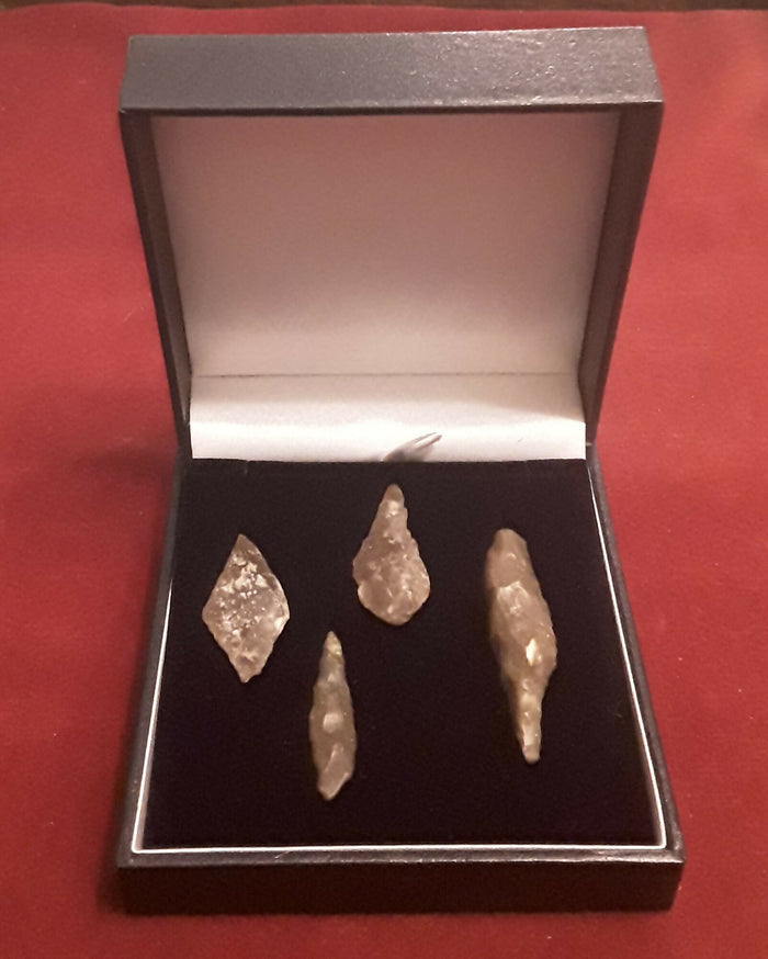 A Group Of Four Stone Age- Neolithic Period , Flint Arrow Heads.