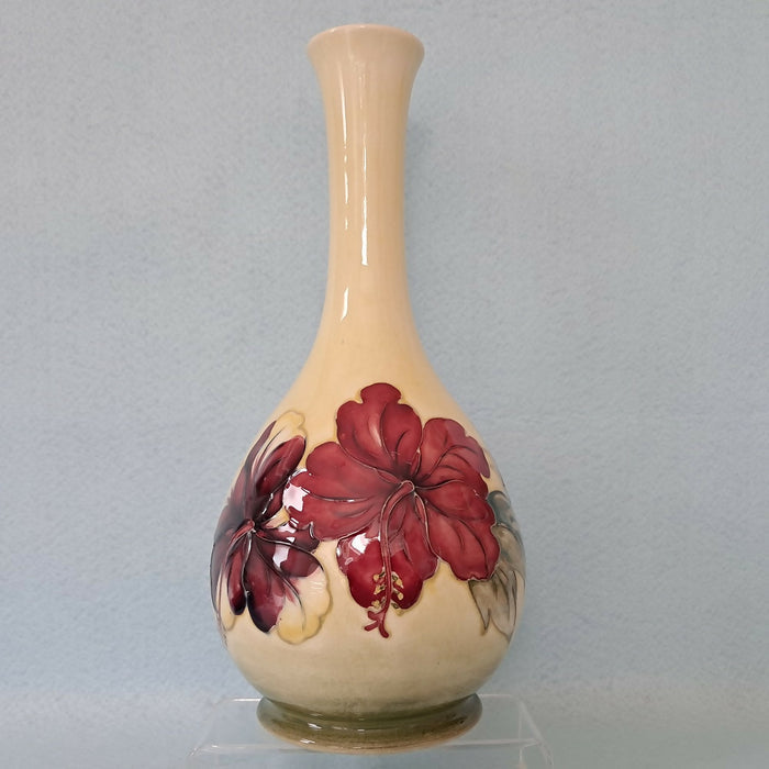 A Large Moorcroft Vase (10.23inch) in the Hibiscus Design by Walter Moorcroft