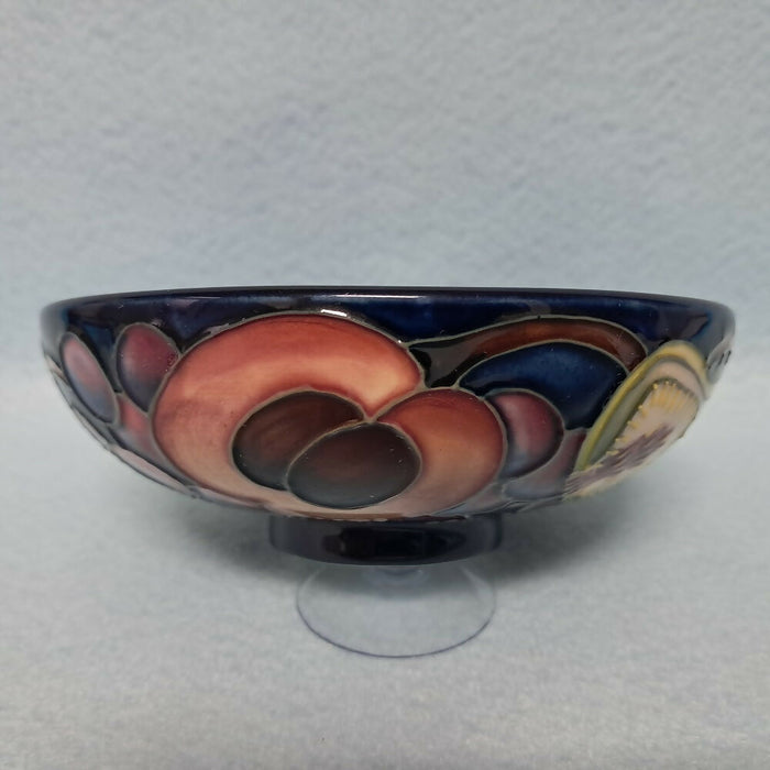 A Moorcroft Footed Bowl in the Queen's Choice Design by Emma Bossons