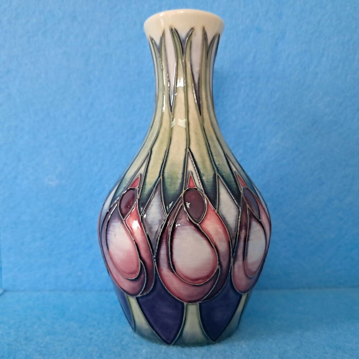 A Moorcroft Vase (5.31inch) in the April Tulip Design by Emma Bossons