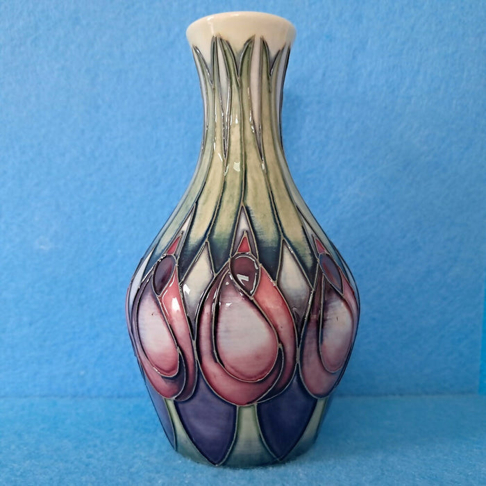 A Moorcroft Vase (5.31inch) in the April Tulip Design by Emma Bossons