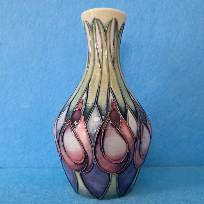 A Moorcroft Vase (5.31inch) in the April Tulip Design by Emma Bossons