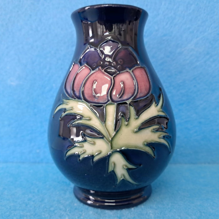 A Moorcroft Vase in the Anemone Design. Centenary Year Cypher Back Stamp.