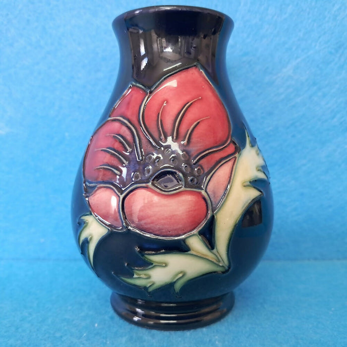 A Moorcroft Vase in the Anemone Design. Centenary Year Cypher Back Stamp.