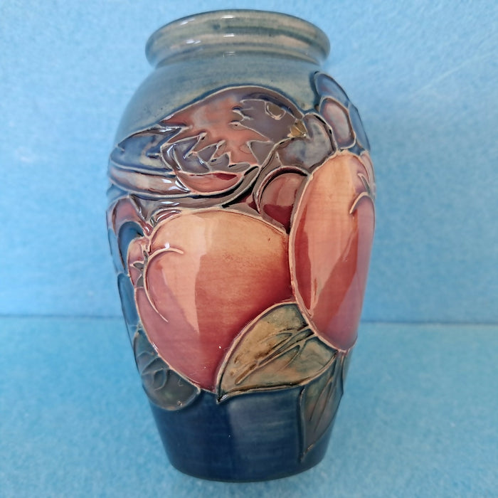 A Moorcroft Vase in the Finches Design by Sally Tuffin