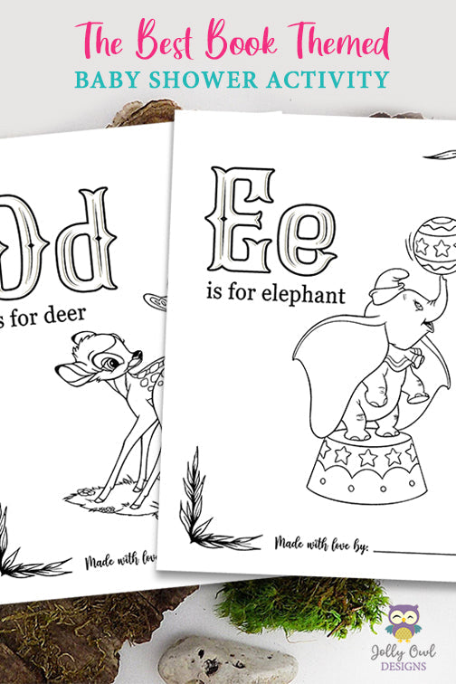 ABC Alphabet Banner Flashcards | Storybook Book Themed-Coloring Cards - Jolly Owl Designs
