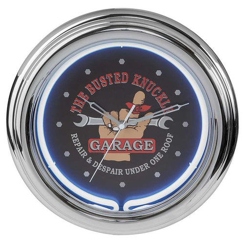 Ace Branded Products Busted Knuckle Garage Neon Clock