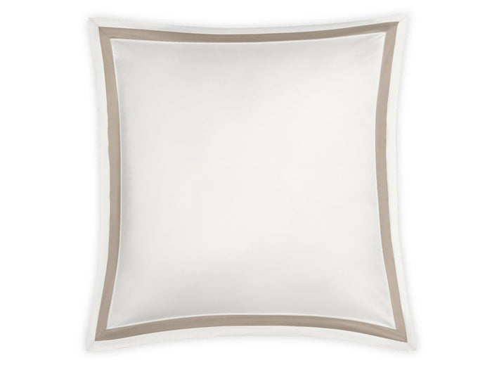 Euro Square Sham - Matouk Ambrose Bedding in Bone and Khaki at Fig Linens and Home