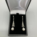 Art Deco Silver and pearl earrings