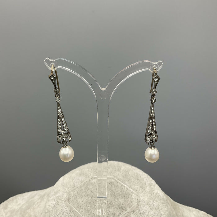Art Deco Silver and pearl earrings