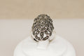 Art Deco Sterling Silver & Marcasite Statement Ring – Stamped SILVER
