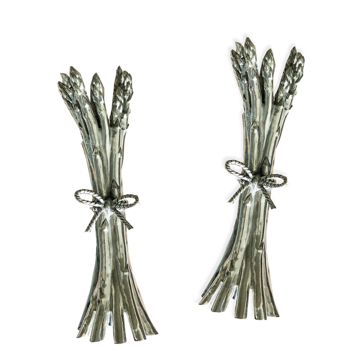 Asparagus Pewter Candlestick, pair