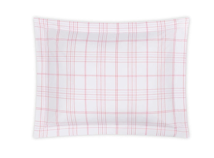 August Plaid Peony Pink Pillow Sham | Matouk Schumacher at Fig Linens and Home