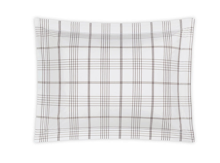 August Plaid Sable Pillow Sham | Matouk Schumacher at Fig Linens and Home
