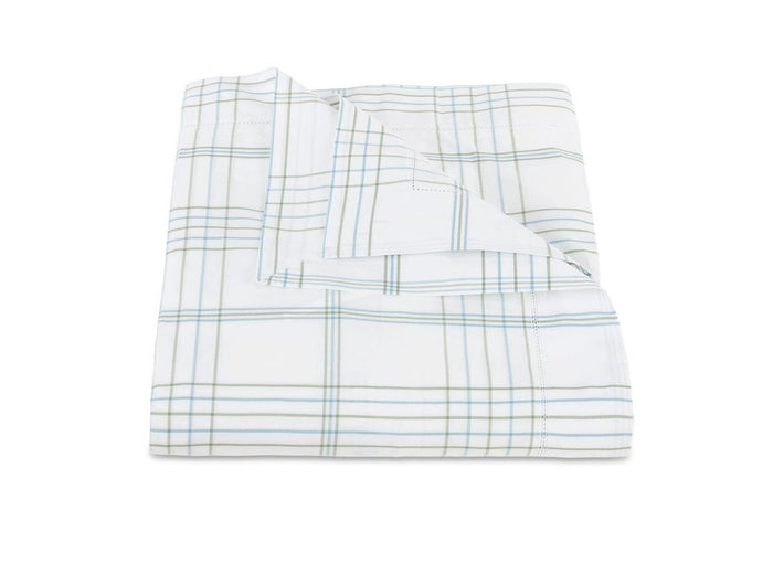 August Plaid Sea Duvet Cover | Matouk Schumacher at Fig Linens and Home