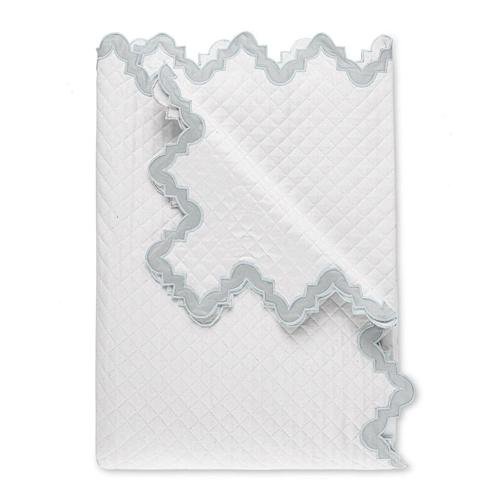 Matouk Aziza Matelasse Coverlet in Pool | Fig Linens and Home