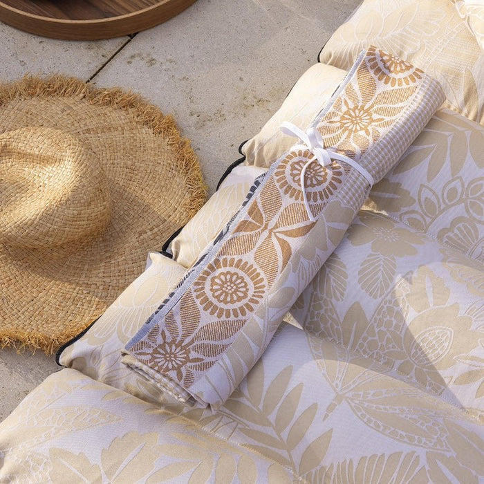 Le Jacquard Français Barbade beige beach towel by le jacquard français - beach towel 39" x 79" beige at FIG LINENS AND HOME - 1