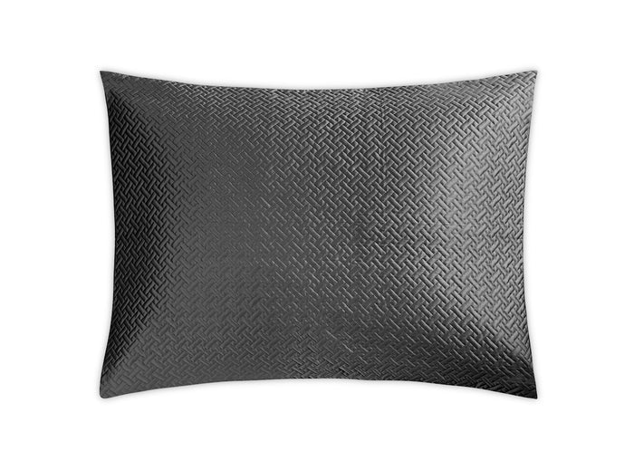 Pillow Sham - Matouk Basketweave Charcoal - Fig Linens and Home