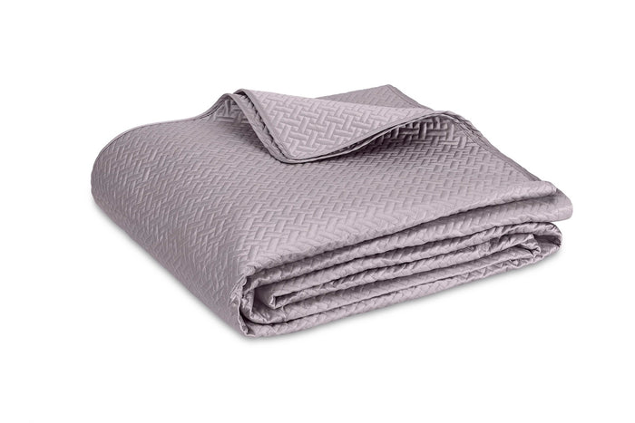 Quilted Coverlet - Matouk Basketweave Deep Lilac - Fig Linens and Home