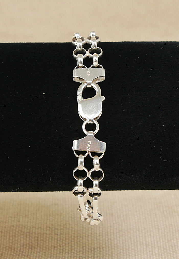 Beautiful Italian Sterling Silver Bracelet – Symmetrical Link Design
