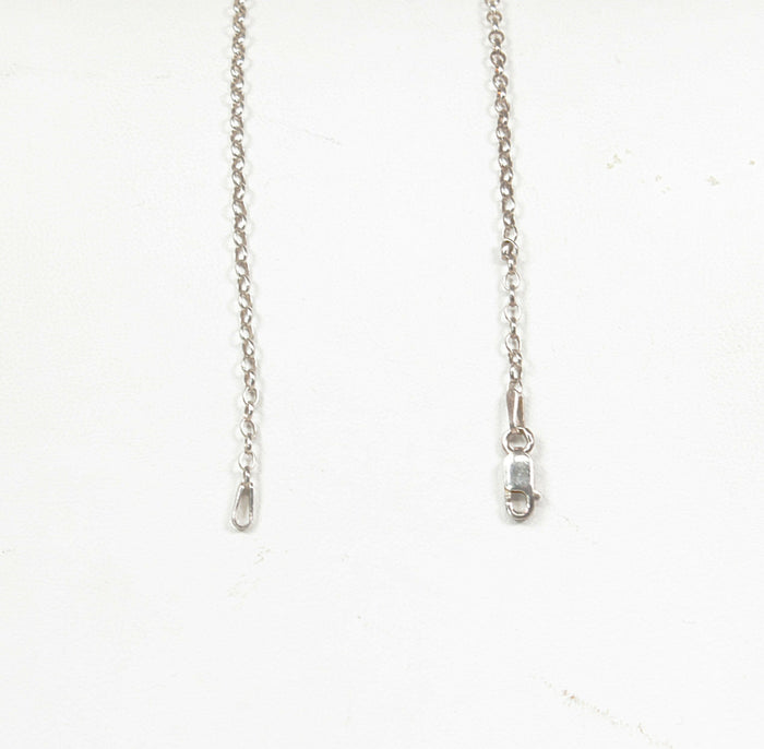 Beautiful Large Sterling Silver & Brown Agate Pendant with 17½-Inch Belcher Chain