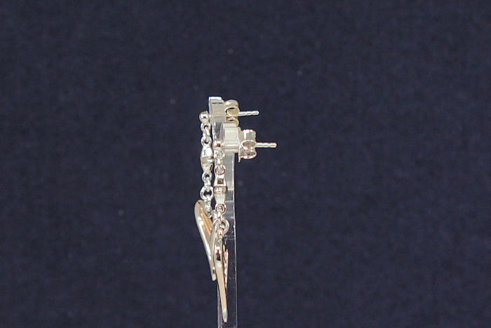 Beautiful Silver & Welsh Gold Overlay Harp Drop Earrings by Clogau - Boxed