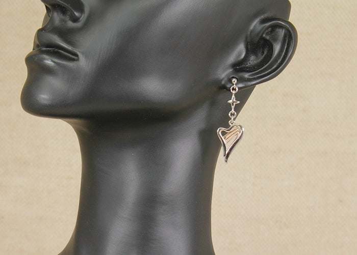 Beautiful Silver & Welsh Gold Overlay Harp Drop Earrings by Clogau - Boxed
