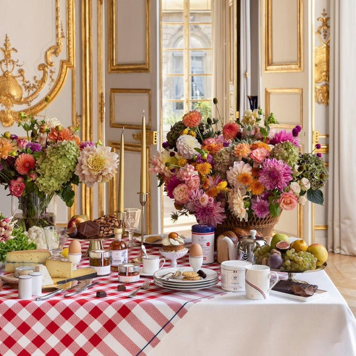 Tablecloth - Bistrot français red Table Linens by le jacquard français - lifestyle photo