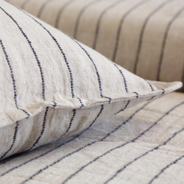 Fig Linens - Pom Pom at Home - Blake Linen Shams - Flax and Midnight