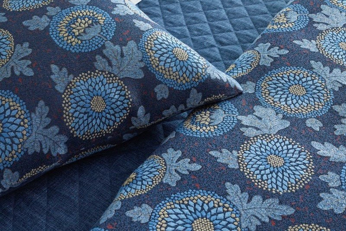 Detail Blossom Duvet Blue by Ann Gish at Fig Linens and Home