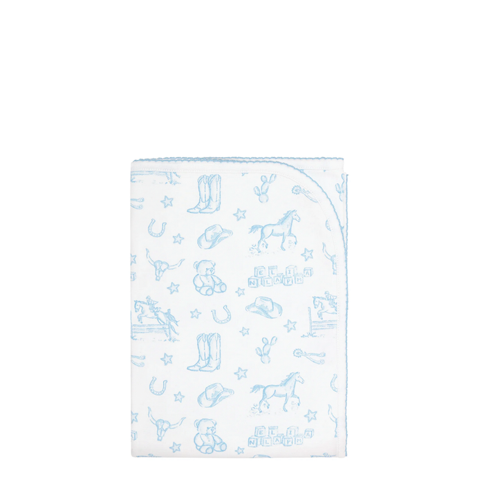 Blue Lone Star Toile Baby Collection