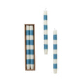 Blue Stripe Taper Candles in Box - The Preppy Bunny