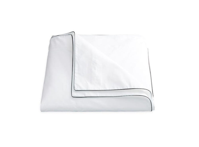 Matouk Bryant Charcoal Duvet Cover | Bedding at Fig Linens