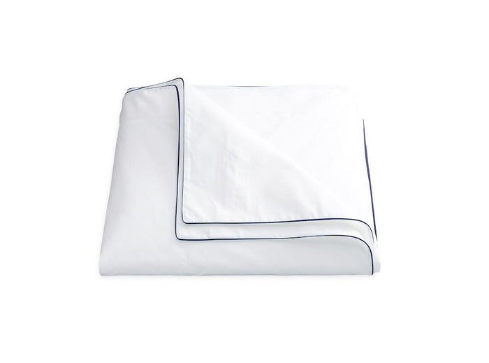 Matouk Bryant Navy Duvet Cover | Bedding at Fig Linens