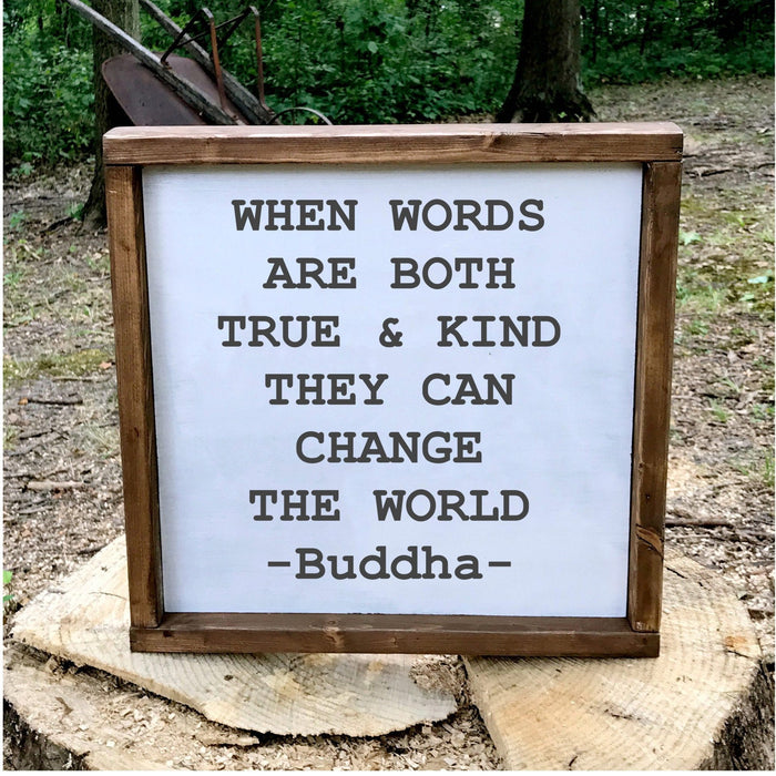 Buddha Quote Wood Sign • True and Kind Wooden Wall Art • Handcrafted Home Decor • Motivational Office Sign • Positive Vibe Gift • Mindful Daily Reminder