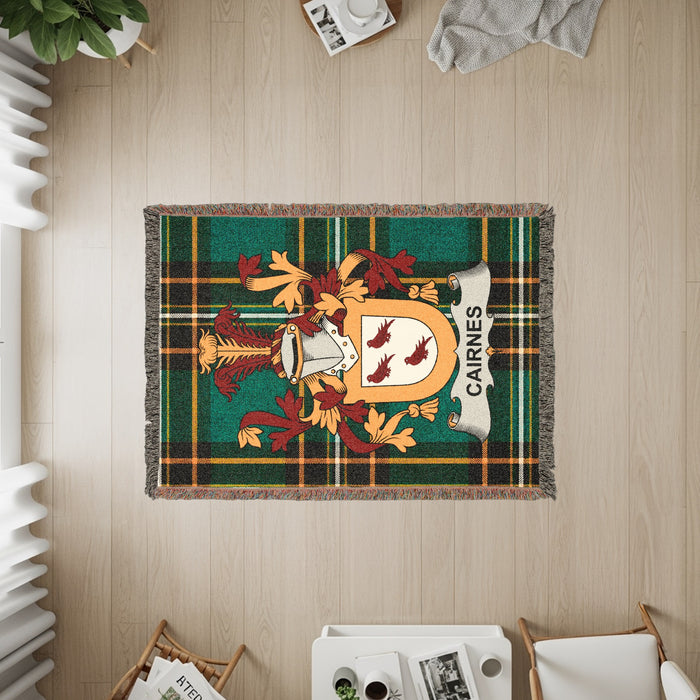 Cairnes woven blanket size options: 52″ × 37″, 60″ × 50″ and 80″ × 60″