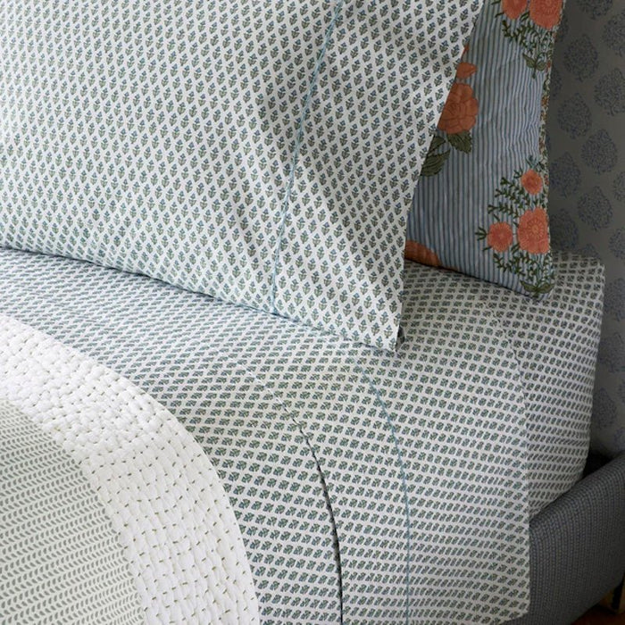 Bed Sheets - Cala Sage Green Organic Cotton Sheets by John Robshaw at Fig Linens and Home