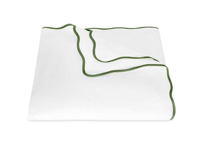 Duvet Cover - Matouk Camila Pique Palm Green Bedding at Fig Linens and Home