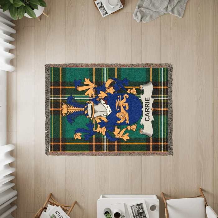 The three sizes of the Carrie woven cotton blanket.