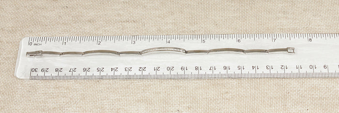Charming Sterling Silver & White Crystal Link Bracelet