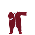 Cherry Velvet Baby Footie